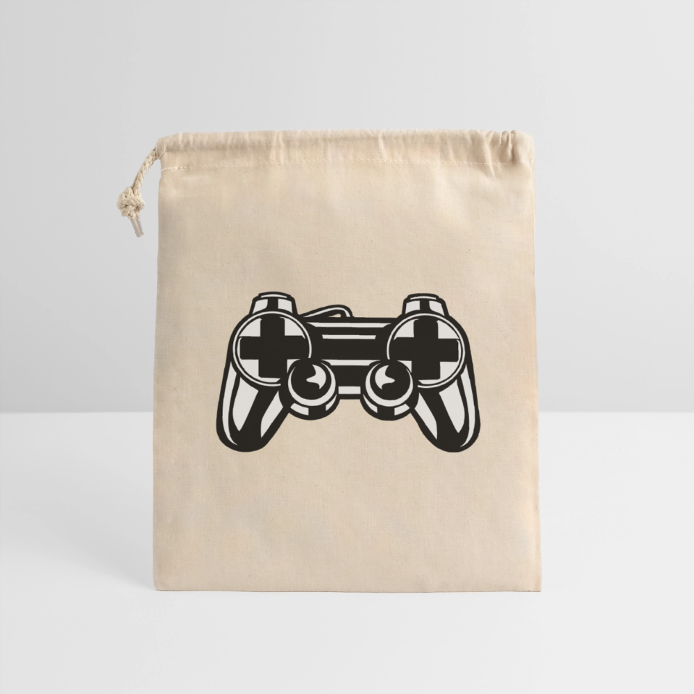 Sac cadeau en coton avec cordon (14 x 20 cm) - nature