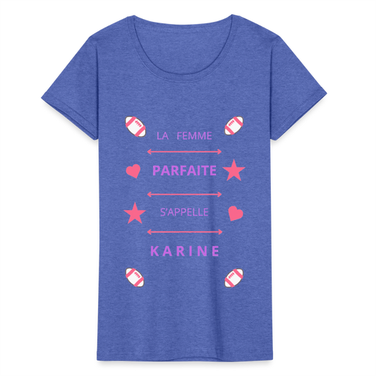 T-shirt Femme Fruit of the Loom - bleu chiné