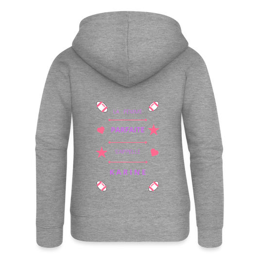 Veste à capuche Premium Femme - gris chiné