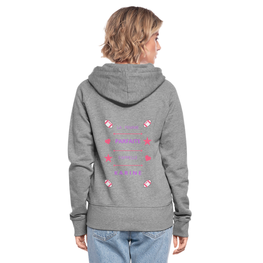 Veste à capuche Premium Femme - gris chiné