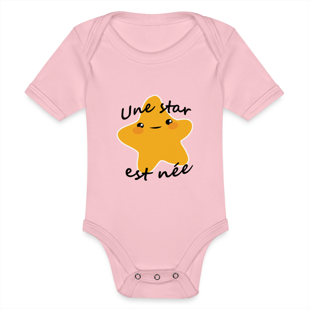 Body Bébé bio manches courtes - rose clair