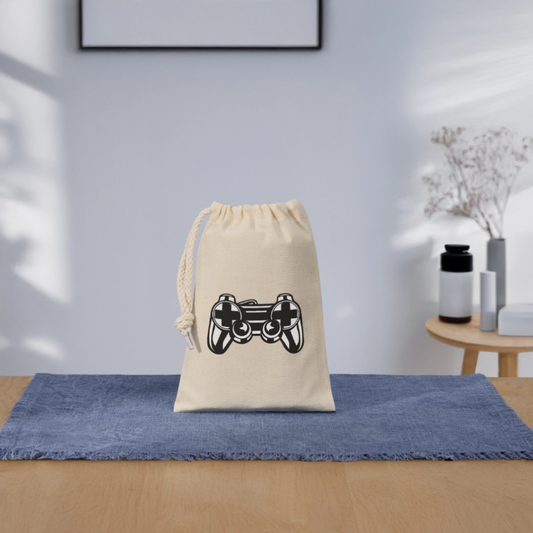Sac cadeau en coton avec cordon (14 x 20 cm) - nature