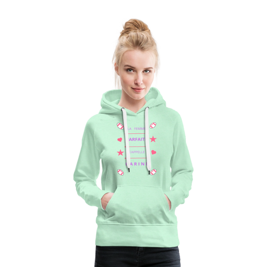Sweat-shirt à capuche Premium pour femmes - vert clair menthe