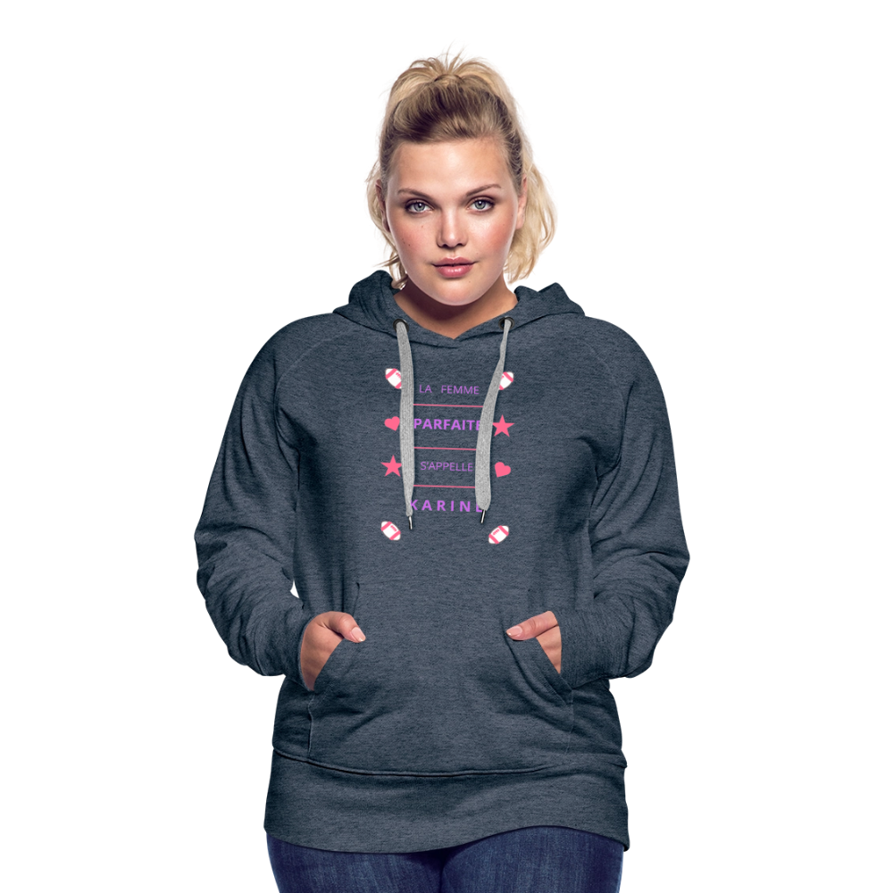 Sweat-shirt à capuche Premium pour femmes - bleu jeans
