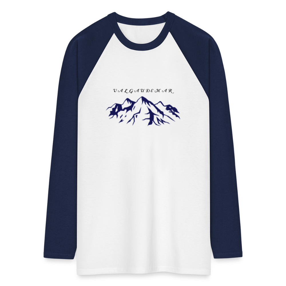 T-shirt baseball manches longues Homme - blanc/marine