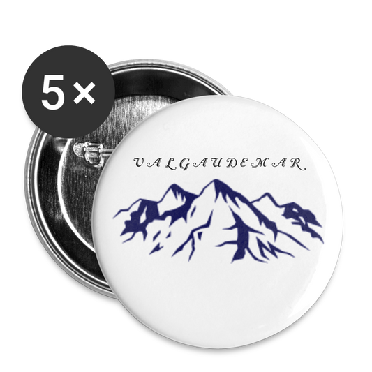 Lot de 5 moyens badges (32 mm) - blanc